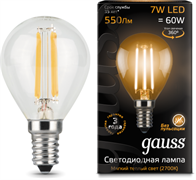 Gauss Лампа Filament Шар 9W 680lm 2700К Е14 LED 105801109