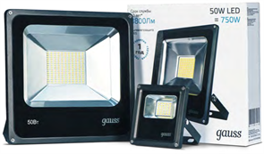 Gauss Прожектор Elementary 100W 9500lm 6500К 175-265V IP65 черный LED 613100100