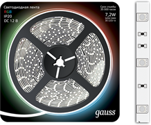 Gauss Лента LED 5050-SMD 7.2W 12V DC RGB (блистер 5м) 312000407