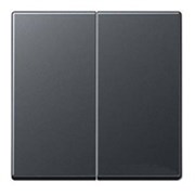 Выключатель двухклавишный Eco Profi 10А, антрацит EP495AN + EP405U