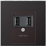 USB розетка для зарядки мобильных устройств, Темный Алюминий