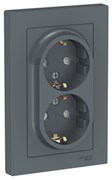 Розетка двойная со шторками с заземлением ATN000726 Schneider Electric