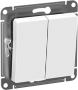 SE AtlasDesign Aqua Белый Выключатель 2-клавишный IP44, сх.5, 10АХ, механизм SE AtlasDesign Aqua Белый Выключатель 2-клавишный IP44, сх.5, 10АХ, механизм
