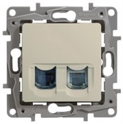 Legrand Etika Слоновая кость Розетка компьютерная 2-ая RJ45, категория 6 UTP 672354