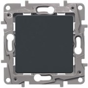 Legrand Etika антрацит выключатель 1-клавишный, авт.клеммы, 10AX, 250 В 672601