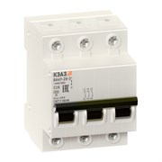Автоматический выключатель КЭАЗ ВА47-29 40А 3п 253067, 4.5кА, B