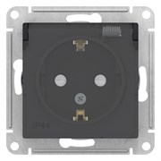 SE AtlasDesign Aqua Карбон Розетка с/з со шторками, с крышкой, 16А, IP44, механизм SE AtlasDesign Aqua Карбон Розетка с/з со шторками, с крышкой, 16А, IP44, механизм
