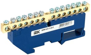 Шина нулевая IEK ШНИ 6х9-14-Д-С YNN10-69-14D-K07, на DIN-изоляторе