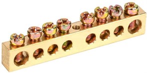 Шина IEK PEN 8х12мм 8/1 YNN20-08-100, 8 групп, крепеж по центру