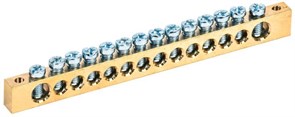 Шина IEK PEN 8х12мм 14/2 YNN21-14-100, 14 групп, крепеж по краям