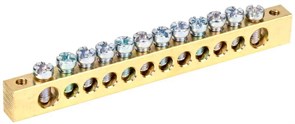 Шина IEK PEN 8х12мм 12/2 YNN21-12-100, 12 групп, крепеж по краям