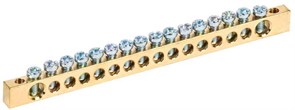Шина IEK PEN 6х9мм 16/2 YNN11-16-100, 16 групп, крепеж по краям