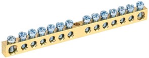 Шина IEK PEN 6х9мм 14/1 YNN10-14-100, 14 групп, крепеж по центру