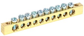 Шина IEK PEN 6х9мм 10/2 YNN11-10-100, 10 групп, крепеж по краям