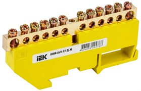 Шина IEK PE ШНИ-6х9-12-Д-Ж YNN10-69-12D-K05, на DIN-изоляторе