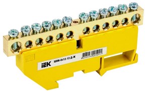 Шина IEK PE ШНИ-8х12-12-Д-Ж YNN10-812-12D-K05, на DIN-изоляторе