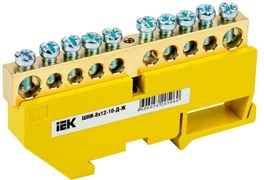 Шина IEK PE ШНИ-8х12-10-Д-Ж YNN10-812-10D-K05, на DIN-изоляторе
