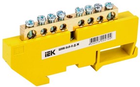 Шина IEK PE ШНИ-6х9-8-Д-Ж YNN10-69-8D-K05, на DIN-изоляторе