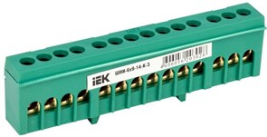 Шина IEK PE ШНИ-6х9-14-К-З YNN10-69-14KD-K06, в корпусном изоляторе на DIN-рейку