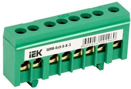 Шина IEK PE ШНИ-6х9-8-К-З YNN10-69-8KD-K06, в корпусном изоляторе на DIN-рейку