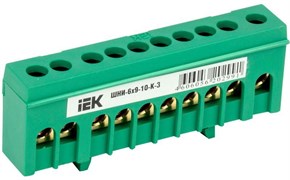 Шина IEK PE ШНИ-6х9-10-К-З YNN10-69-10KD-K06, в корпусном изоляторе на DIN-рейку