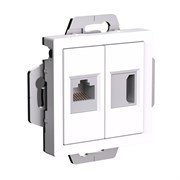 Systeme Electric AtlasDesign Белый Розетка двойная HDMI+RJ45, кат.5Е, механизм Systeme Electric AtlasDesign Белый Розетка двойная HDMI+RJ45, кат.5Е, механизм