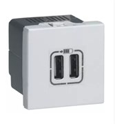 Розетка USB-зарядка встраиваемая (2хType-A, 4.1 А, 45х45 мм) Simply Connect - 1 Module (2UCa) Розетка USB-зарядка встраиваемая (2хType-A, 4.1 А, 45х45 мм) Simply Connect - 1 Module (2UCa)