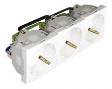 Встраиваемая розетка тройная (тип Schuko) 135х45 мм Efapel Block of Three Earth Sockets (Schuko Type) - 6 Modules Встраиваемая розетка тройная (тип Schuko) 135х45 мм Efapel Block of Three Earth Sockets (Schuko Type) - 6 Modules