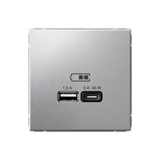 ArtGallery Алюминий USB Розетка A + тип-C 45Вт высокоскоростная зарядка QC, PD, механизм GAL000329