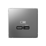 ArtGallery Сталь USB Розетка тип-С 65Вт высокоскоростная зарядка QC, PD, механизм GAL000927 ArtGallery Сталь USB Розетка тип-С 65Вт высокоскоростная зарядка QC, PD, механизм GAL000927