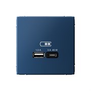 ArtGallery Аквамарин USB Розетка A + тип-C 45Вт высокоскоростная зарядка QC, PD, механизм GAL001129 ArtGallery Аквамарин USB Розетка A + тип-C 45Вт высокоскоростная зарядка QC, PD, механизм GAL001129