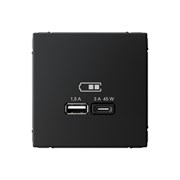 ArtGallery Карбон USB Розетка A + тип-C 45Вт высокоскоростная зарядка QC, PD, механизм GAL001029 ArtGallery Карбон USB Розетка A + тип-C 45Вт высокоскоростная зарядка QC, PD, механизм GAL001029