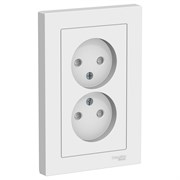 Systeme Electric AtlasDesign белый розетка без заземления, двойная, со шторками,16А, в сборе ATN000122 Systeme Electric AtlasDesign белый розетка без заземления, двойная, со шторками,16А, в сборе ATN000122