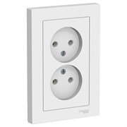 Systeme Electric AtlasDesign белый розетка без заземления, двойная, 16А, в сборе ATN000120 Systeme Electric AtlasDesign белый розетка без заземления, двойная, 16А, в сборе ATN000120