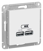 Systeme Electric AtlasDesign Лотос Розетка USB A+A, 5В/2,1 А, 2х5В/1,05 А, механизм ATN001333