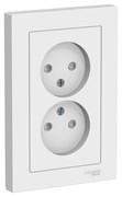 Systeme Electric AtlasDesign Лотос Розетка двойная б/з со шторками,16А, в сборе ATN001322