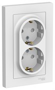 Systeme Electric AtlasDesign Лотос Розетка двойная с/з со шторками, 16А, в сборе ATN001326