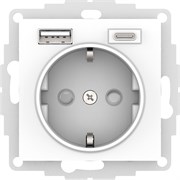 Systeme Electric AtlasDesign Лотос Розетка 16А с 2 USB A+C, 5В/2,4А/3,0А, 2х5В/1,5А, механизм ATN001332