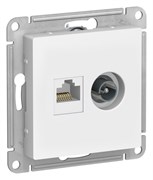 Systeme Electric AtlasDesign Лотос Розетка двойная ТВ + компьютерная RJ45, кат. 5Е ATN001389