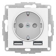 Systeme Electric AtlasDesign Лотос Розетка 16А с 2 USB A+A, 5В/2,4А, 2х5В/1,2А, механизм ATN001330