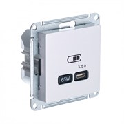 Systeme Electric AtlasDesign жемчуг USB розетка тип-C 65W высокоскор.заряд. QC, PD, механизм ATN000427