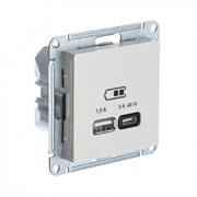 Systeme Electric AtlasDesign бежевый USB розетка A + тип-C 45W высокоскор.заряд. QC,PD, механизм ATN000229