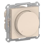 Systeme Electric AtlasDesign бежевый светорегулятор (диммер) повор-нажим, LED, RC, 400Вт, механизм ATN000223