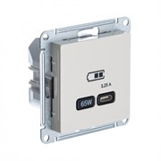 Systeme Electric AtlasDesign бежевый USB розетка тип-C 65W высокоскор.заряд. QC, PD, механизм ATN000227