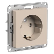 Systeme Electric AtlasDesign песочный розетка с заземлением, со шторками, 16А, механизм ATN001245