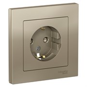 Systeme Electric AtlasDesign шампань розетка с заземлением, со шторками, 16А, в сборе ATN000544 Systeme Electric AtlasDesign шампань розетка с заземлением, со шторками, 16А, в сборе ATN000544