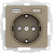 Systeme Electric AtlasDesign шампань розетка 16А с USB A+C (5В/2,4А/3 А, 2х5В/1,5А), мех ATN000532 Systeme Electric AtlasDesign шампань розетка 16А с USB A+C (5В/2,4А/3 А, 2х5В/1,5А), мех ATN000532