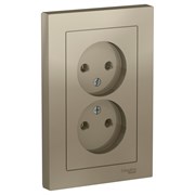 Systeme Electric AtlasDesign шампань розетка без заземления, двойная, 16А, в сборе ATN000520 Systeme Electric AtlasDesign шампань розетка без заземления, двойная, 16А, в сборе ATN000520