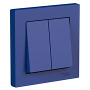 Systeme Electric AtlasDesign аквамарин выключатель 2-клавишный, сх.5, 10АХ, в сборе ATN001152