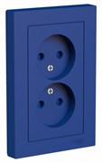 Systeme Electric AtlasDesign аквамарин розетка двойная без заземления, со шторками,16А, в сборе ATN001122
